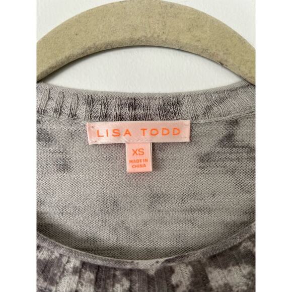 Lisa Todd Grey Black Cotton Pop Star Sweater Sz XS - Picture 5 of 8